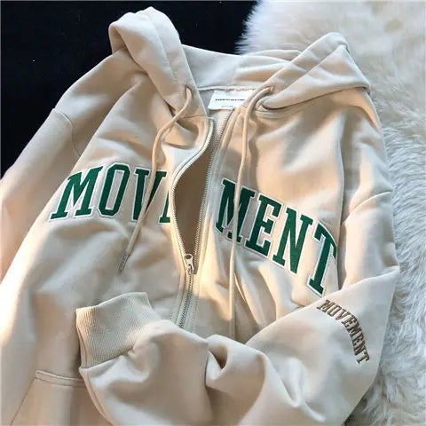 Women's Oversized Zip-Up Hoodies Gothic Hip Hop Streetwear Female Hoodies with Harajuku Embroidery Y2K Full Jacket Dear Fancy