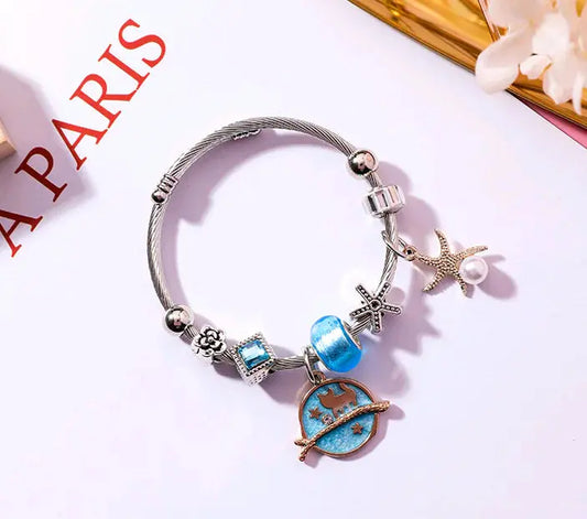 Crystal-encrusted stainless steel bracelet adjustable Dear Fancy